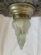 Art-Deco/Art-Nouveau vlamlamp tevens plafondlamp, Ophalen of Verzenden, Zo goed als nieuw, Glas, Art-Deco