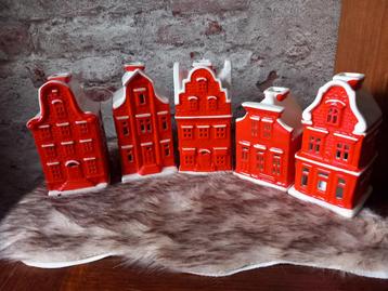 Kersthuisjes postcodeloterij nieuw 5 stuks beschikbaar voor biedingen