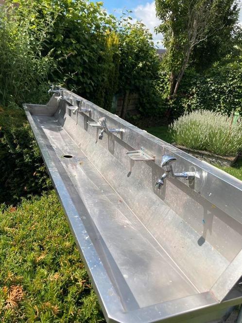 Was Trog RVS 3 meter 5 kraan, Doe-het-zelf en Verbouw, Sanitair, Gebruikt, Rvs, Ophalen of Verzenden