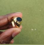 Goud zegelring gouden ring 18karaat 750, 18 tot 19, Gebruikt, Ophalen of Verzenden, Dame of Heer