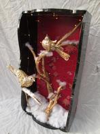 Kijkdoos Shadow Box met Vogels in de Sneeuw met Lichtjes, Ophalen, Nieuw