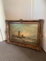 Antiek schilderij botters op zee, Antiek en Kunst, Verzenden