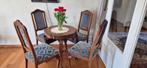 4 vintage stoelen met tafeltje, Huis en Inrichting, Stoelen, Ophalen, Gebruikt, Blauw, Vier