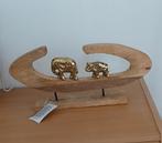 Deco stuk,  Olifant met Kleintje op Mangohout, Ophalen of Verzenden, Nieuw