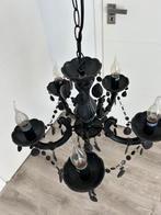 Zwarte kunstof kroonluchter, Huis en Inrichting, Lampen | Kroonluchters, Ophalen, Zo goed als nieuw, Kunststof, Barok