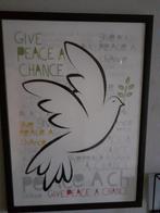 Wand Schilderij. Give Peace a chance.  74 x 54 cm, Ophalen, Gebruikt, 50 tot 75 cm, Schilderij