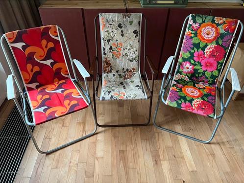 3 vintage campingstoelen, Caravans en Kamperen, Kampeermeubelen, Zo goed als nieuw, Campingstoel, Ophalen