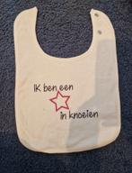 Zelfgemaakt slabbetje met tekst, Ophalen of Verzenden, Nieuw, Kraamcadeau