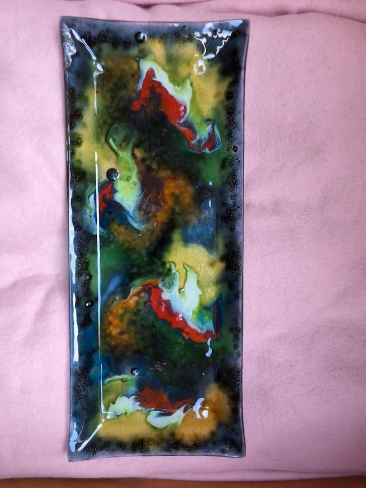 Handgemaakte glas serveerschaal Andrea Meyer kunst, Antiek en Kunst, Kunst | Designobjecten, Ophalen of Verzenden