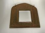 Antieke Koperen Spiegel met borstel haken, Antiek en Kunst, Ophalen of Verzenden