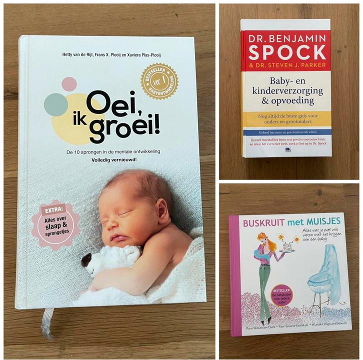 🌸 Buskruit met muisjes, Spock, Oei ik groei boeken pakket, Boeken, Zwangerschap en Opvoeding, Zo goed als nieuw, Opvoeding tot 6 jaar