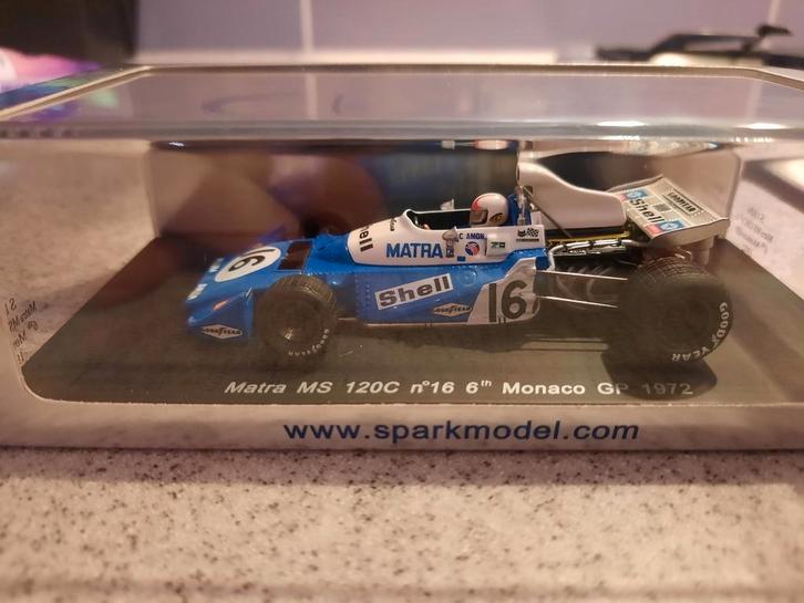 Matra MS120C V12 6th Monaco GP 1972 Chris Amon spark 1:43, Hobby en Vrije tijd, Modelauto's | 1:43, Zo goed als nieuw, Auto, Overige merken