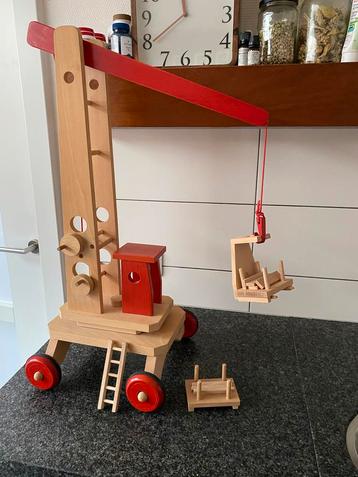 Grote Takelkraan beukenhout, 75 cm hoog, BROEM  beschikbaar voor biedingen