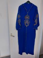 Marokkaanse jallaba  XL  met gouden details, Blauw, Zo goed als nieuw, Geen merk, Onder de knie