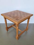 houten schaak-tafel met opberg-lade bijzettafeltje 50x50cm, Ophalen, Minder dan 500 stukjes, Gebruikt, Schaken