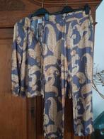 Studio Amaya setje blouse met broek satijn maat M, Ophalen of Verzenden, Zo goed als nieuw, Beige