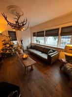 Lederland leren bank, olijfgroen, 253 cm breed, Huis en Inrichting, Ophalen, Gebruikt, 200 tot 250 cm, Leer