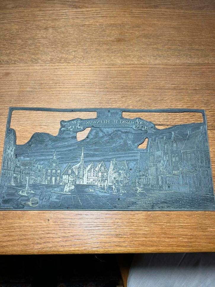 Uniek Historisch CLICHÉ Markt Plein RECHTER 1780 STEENWIJK, Antiek en Kunst, Kunst | Etsen en Gravures, Ophalen of Verzenden