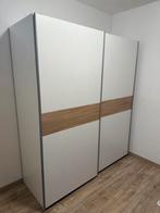 Schuifdeurkast Genua - wit/eikenkleur - 204x150x60 cm, Huis en Inrichting, Ophalen, Zo goed als nieuw, 50 tot 75 cm, 200 cm of meer