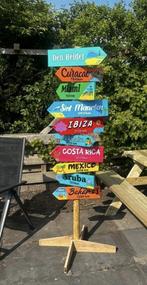UNIEK STRAND WEGWIJSBORDEN; IBIZA TIKI CARRIBEAN EIGEN IDEE, Info@rwhoutidee.nl, Nieuw, Ophalen of Verzenden, RW Houtidee