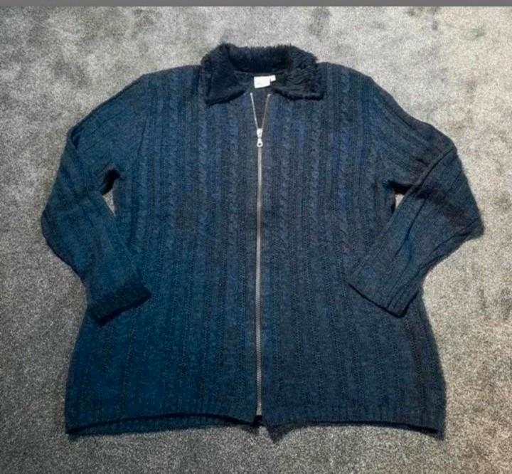 Trui met kraag en rits maat L, Kleding | Dames, Truien en Vesten, Maat 42/44 (L), Blauw, Ophalen of Verzenden