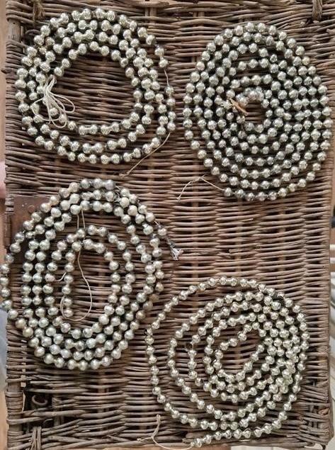 Mooi lot van 4 oude glaskettingen~kerstketting~oude kerst, Diversen, Kerst, Gebruikt, Ophalen of Verzenden
