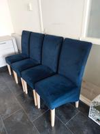 4 x eettafel stoel in NIEUWSTAAT gekocht bij zitmaxx, Huis en Inrichting, Stoelen, Ophalen, Blauw, Zo goed als nieuw, Vier