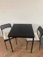 Ikea Sandsberg zwart eettafel met 2 stoelen, Huis en Inrichting, Tafels | Eettafels, Ophalen, 100 tot 150 cm, 50 tot 100 cm, Zo goed als nieuw