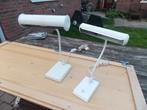 2 x wit vintage industrieel lamp burolamp, Minder dan 50 cm, Gebruikt, Ophalen of Verzenden