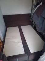 2 persoons Boxspring., Bruin, 180 cm, Gebruikt, Ophalen