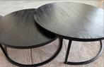 Set van 2 zwarte ronde bijzettafels, Ophalen, 50 tot 100 cm, Rond, Zo goed als nieuw