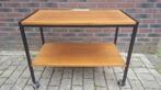 Retro jaren 50 serveerwagen, bijzettafel. Zwart metaal S12, Ophalen of Verzenden