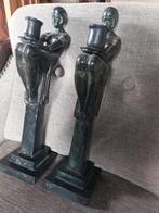 Antieke Art Deco Kandelaars - Set van 2, Ophalen, Koper of Brons