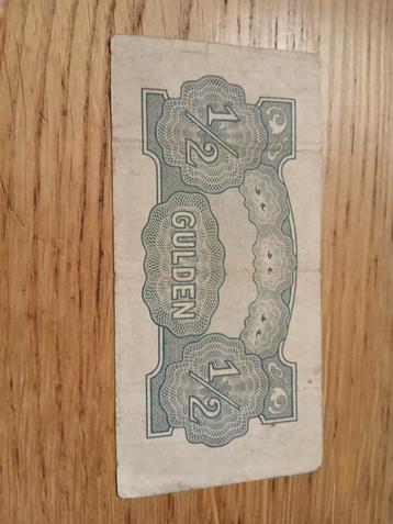 Zeldzaam 1/2 Gulden Biljet - Japanse Bezetting beschikbaar voor biedingen