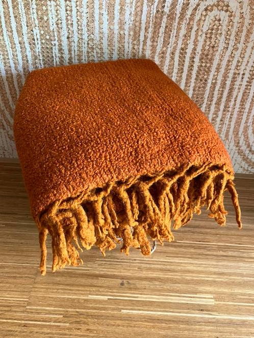 Vintage kleed wol oranje 160x120 cm zware kwaliteit, jaren60, Huis en Inrichting, Stoffering | Tapijten en Kleden, Zo goed als nieuw
