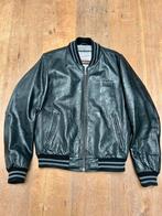 Redskins Unisex Leren Varsity Bomberjack Zwart L, Maat 52/54 (L), Zwart, Ophalen of Verzenden, Gedragen