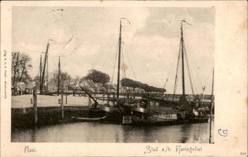 Stad a.h. Haringvliet Kaai met schepen st 1901