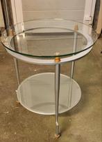 ronde glazen bijzettafel 50cm, Minder dan 55 cm, Gebruikt, Rond, Glas