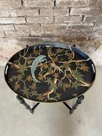 Thee tafel, bijzettafel, handbeschilderd, Minder dan 55 cm, Huize-Hendriks, Metaal of Aluminium, Rond