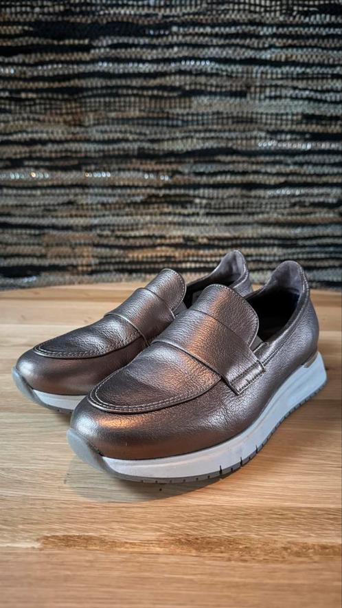 GABOR instappers brons taupe leer mt 5,5 (38,5 a 39), Kleding | Dames, Schoenen, Zo goed als nieuw, Instappers, Overige kleuren