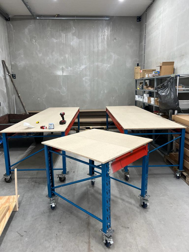 Werkbank Werktafel Garage Opslag Organisatie Metaal/MDF - 120x60x155cm