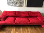 Cassina 3 p bank / sofa Maralunga in rood alcantara, Ophalen, Gebruikt, Driepersoons, 75 tot 100 cm