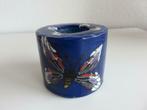 Swazi candle blauwe kaars met vlinder, Overige materialen, Blauw, Ophalen of Verzenden, Zo goed als nieuw