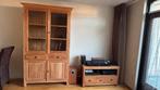 Vitrinekast licht teak hout evt met tv meubel en eettafel, Huis en Inrichting, Kasten | Vitrinekasten, Ophalen, Gebruikt, 100 tot 150 cm