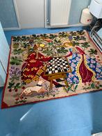 Handgeknoopt Smyrna Kleed - Wand of Vloer, Gebruikt, 100 tot 150 cm, Beige, Ophalen of Verzenden