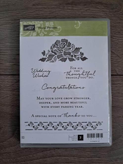 Stampin' Up! Floral Phrases, Hobby en Vrije tijd, Stempelen, Gebruikt, EZ-mounted stempel, Ophalen of Verzenden