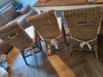 Riviera Maison eetkamerstoelen 3 stuks‼️‼️ rustic rattan, Huis en Inrichting, Stoelen, Ophalen, Zo goed als nieuw, Bruin