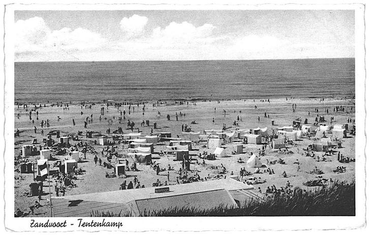 959937 Zandvoort Nh 1938 Tentenkamp Gelopen met postzegel, Verzamelen, Ansichtkaarten | Nederland, Gelopen, Noord-Holland, 1920 tot 1940