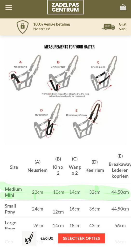 ThinLine breakaway halster, mini/medium, ZGAN!, Dieren en Toebehoren, Paarden en Pony's | Hoofdstellen en Tuigage, Zo goed als nieuw