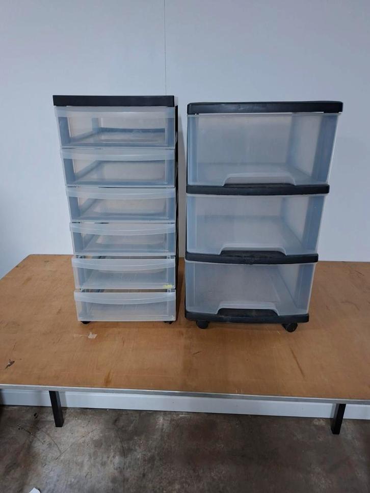 2x Kunststof Ladekastje, Huis en Inrichting, Kasten | Dressoirs, Gebruikt, Minder dan 50 cm, 25 tot 50 cm, Met lade(s), Kunststof